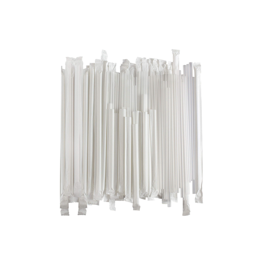 Clear & Black Wrapped Jumbo Straws (5mm Diameter) Various Lengths