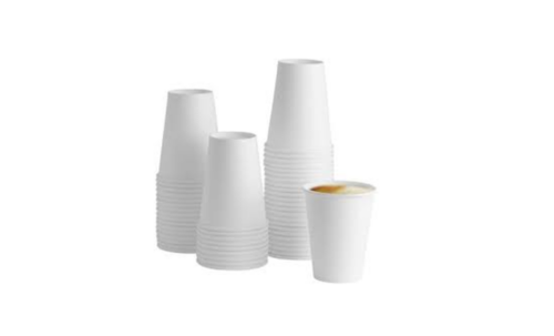 Choice 8 oz. Tall Cafe Print Poly Paper Hot Cup - 1000/Case