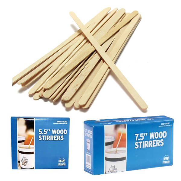 Rtteri 200 Pcs Wooden Coffee Stirrers Stir Sticks
