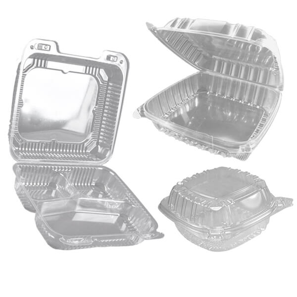Plastic Hinged Lid Food Containers 